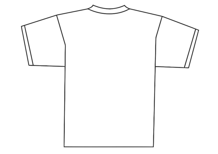Página para colorir parte de trÃ¡s de uma camiseta 