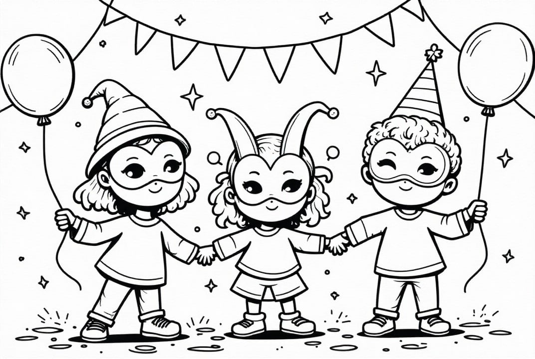 Página para colorir passado para o carnaval