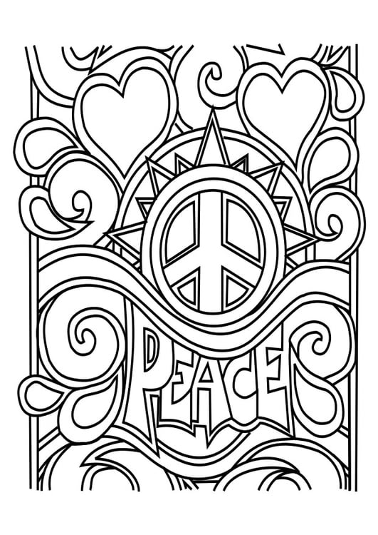 Página para colorir paz