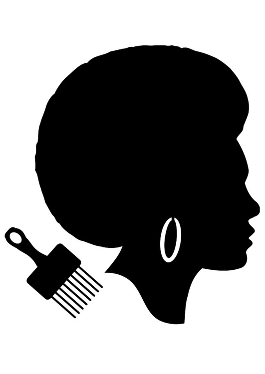Página para colorir penteado de mulher africana