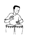 Página para colorir percussionista 