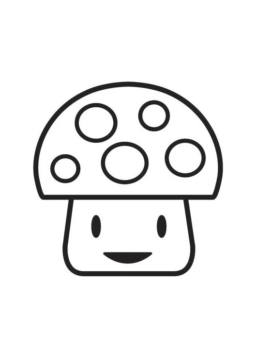 Página para colorir personagem de cogumelo