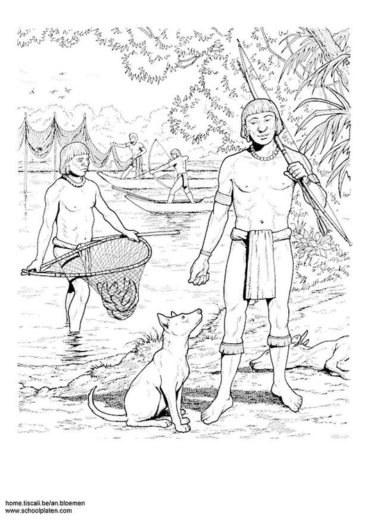 Página para colorir pescador
