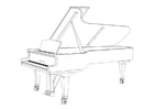 P�ginas para colorir piano de cauda