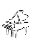 P�ginas para colorir piano de cauda