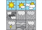 P�ginas para colorir pictogramas clima 1