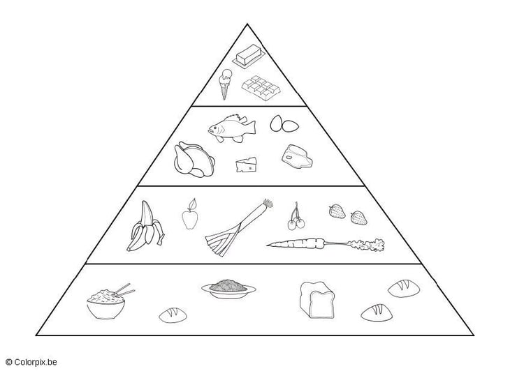 Desenho Esquemático da Pirâmide Alimentar
