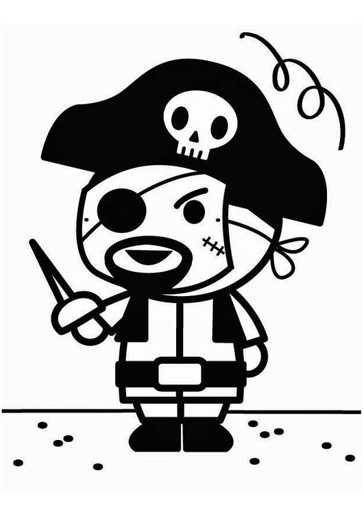Página para colorir pirata de carnaval