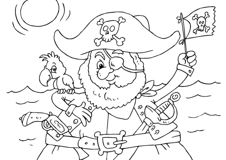 Página para colorir pirata