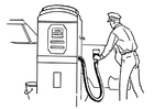 Página para colorir posto de gasolina
