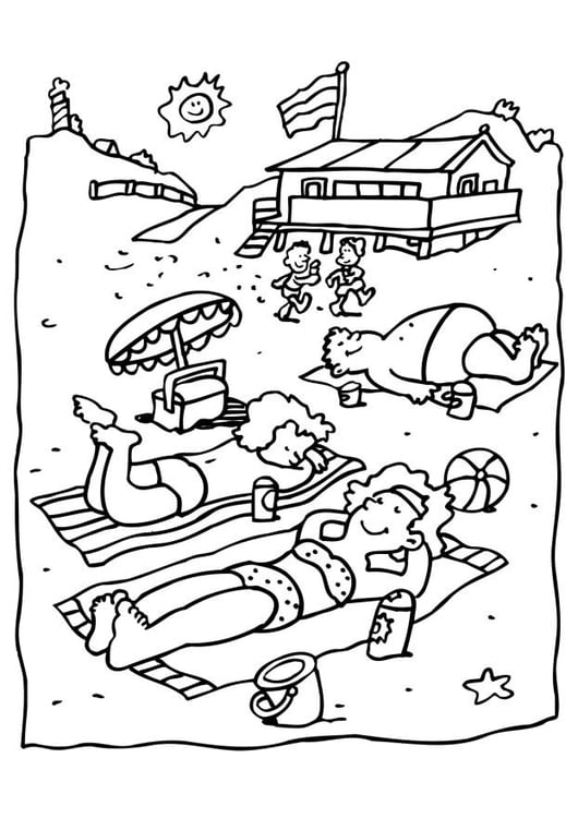 Desenho de Praia para Colorir - Colorir.com