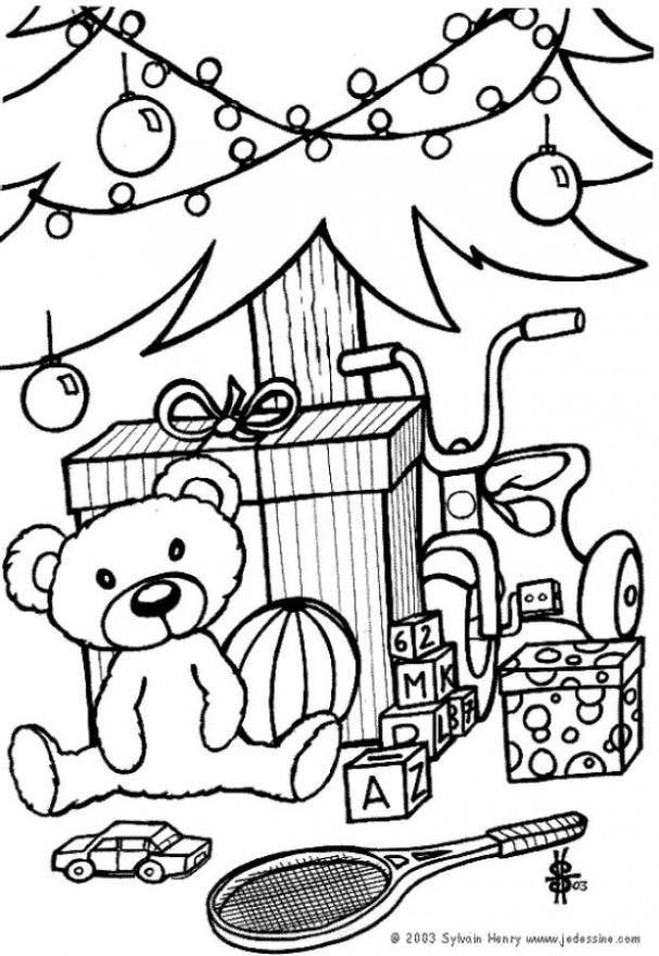 Página para colorir presentes de Natal