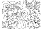 P�ginas para colorir presépio - o nascimento de Jesus 
