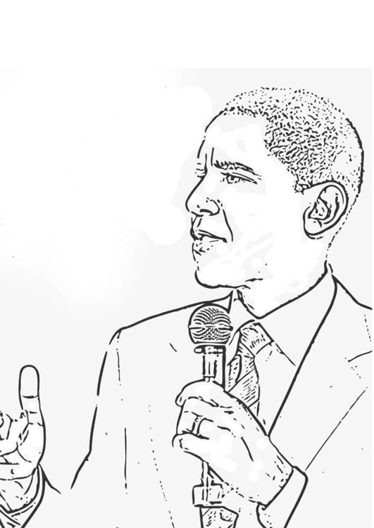 Página para colorir Presidente Barack Obama