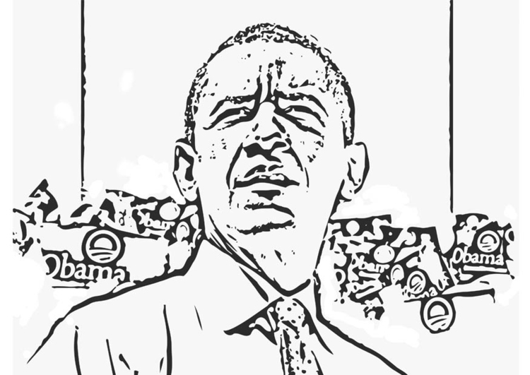 Página para colorir Presidente Barack Obama