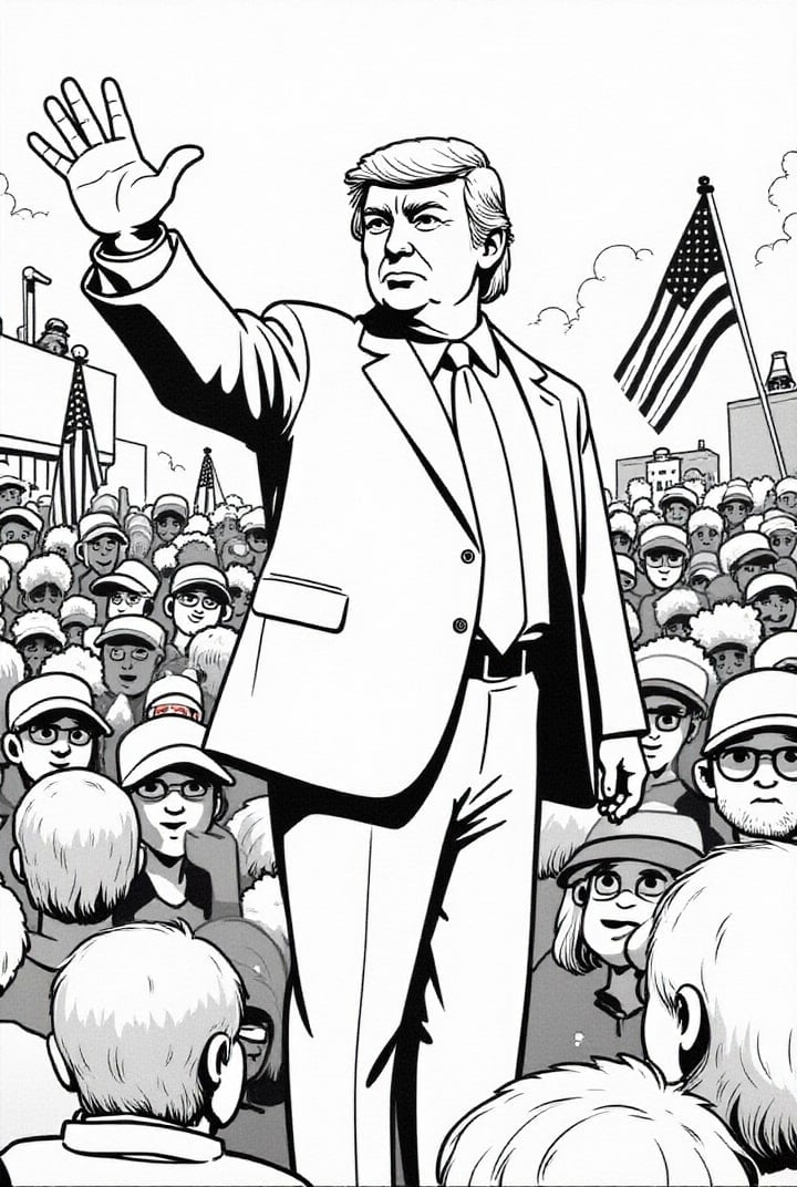 Presidente Donald Trump com apoiadores