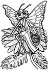 Página para colorir princesa borboleta