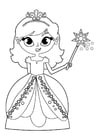 P�ginas para colorir princesa com varinha