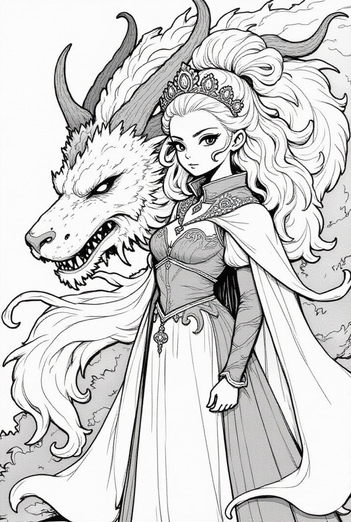 princesa guerreira com seu dragão