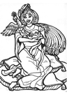 Página para colorir princesa pavÃ£o