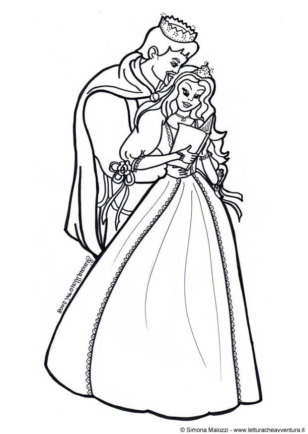 Desenhos para colorir de desenho de um príncipe com uma princesa para  colorir 