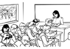 P�ginas para colorir professora na frente da sala