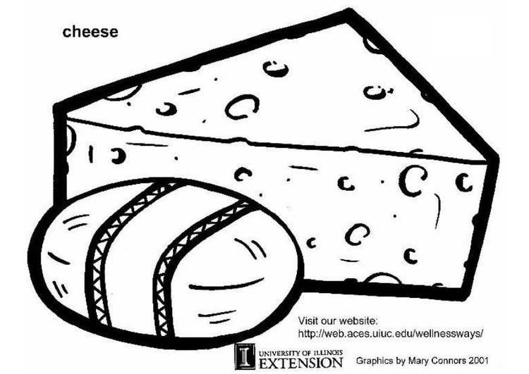 Página para colorir queijo