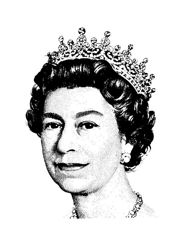 Página para colorir Rainha Elizabeth II