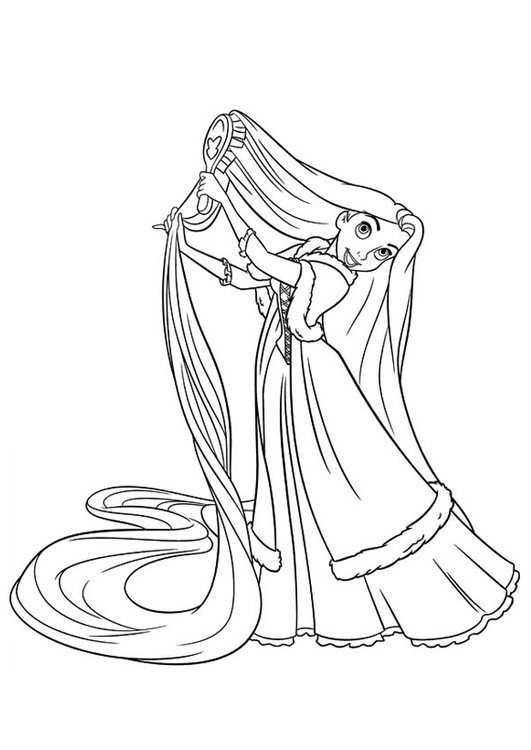 Página para colorir Rapunzel 