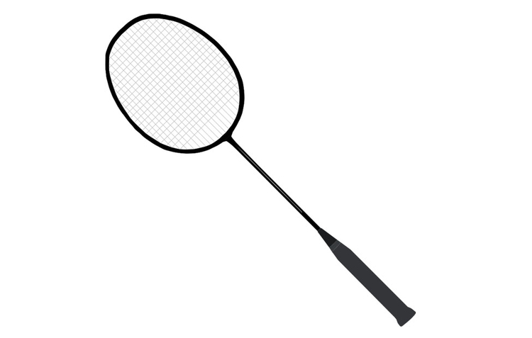 Página para colorir raquete de badminton 