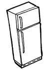 Página para colorir refrigerador com freezer