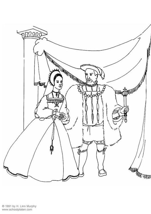Página para colorir rei e rainha (1534)