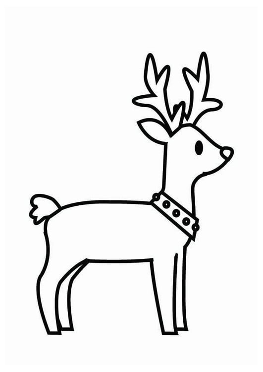 Página para colorir rena de Natal