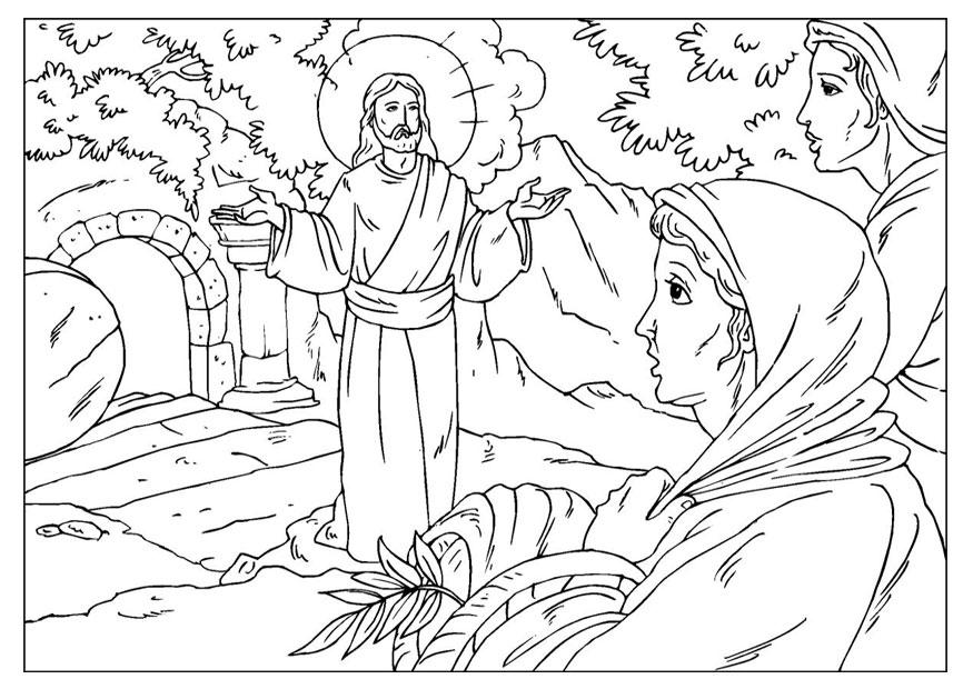 Página para colorir RessurreiÃ§Ã£o de Jesus