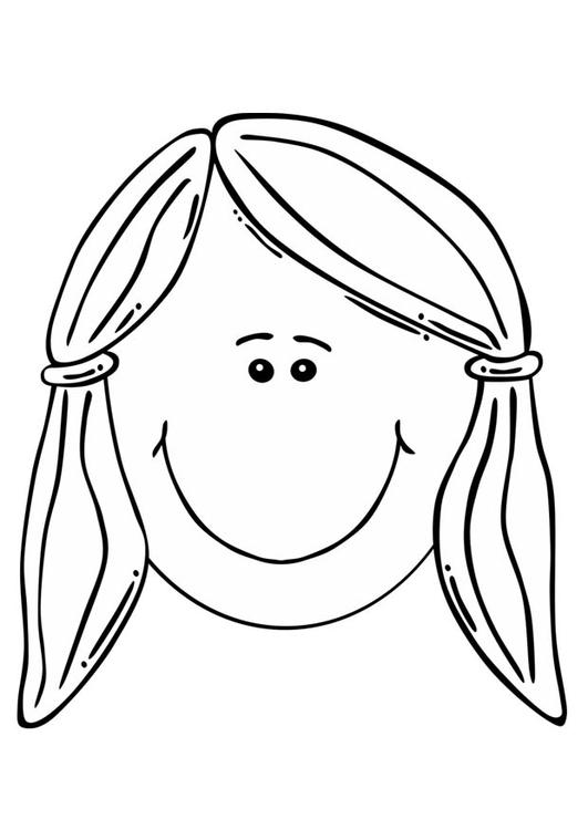 Desenho de Rosto de menina para Colorir - Colorir.com