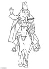 Página para colorir SÃ£o Nicolau em seu cavalo