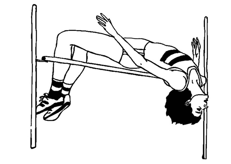 Página para colorir salto em altura 