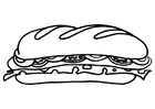Página para colorir sanduÃ­che