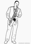 P�ginas para colorir saxofonista