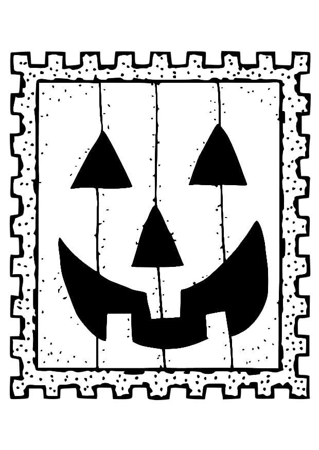 Página para colorir selo de halloween 