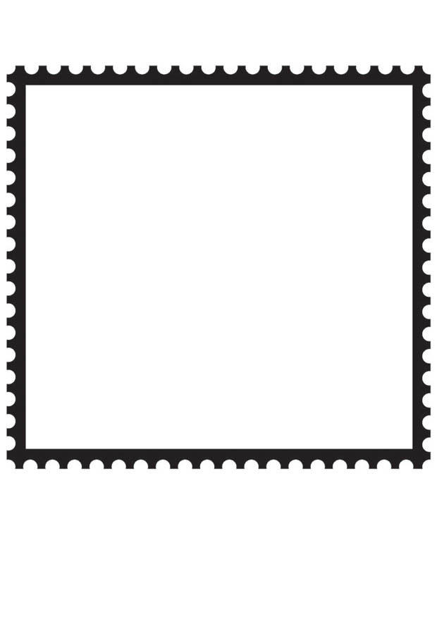 Página para colorir selo quadrado