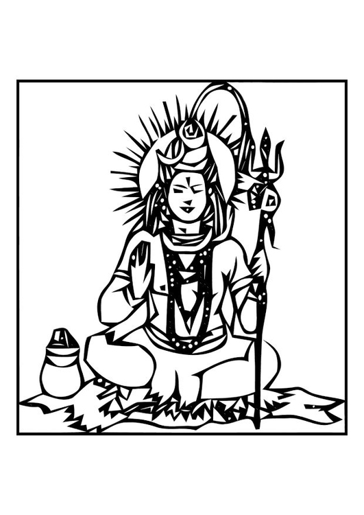 Página para colorir Shiva 