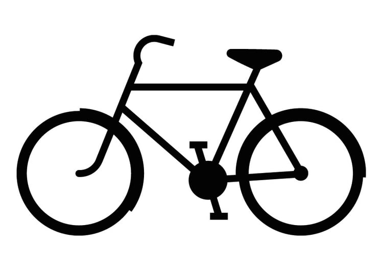 Página para colorir silhueta de uma bicicleta