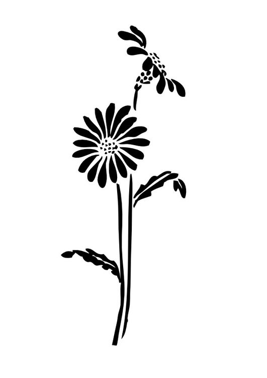 Página para colorir silhueta de uma flor