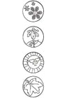 P�ginas para colorir símbolos das quatro estações 
