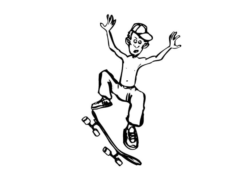 Página para colorir skate 