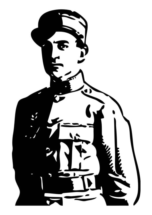Página para colorir soldado da Primeira Guerra Mundial 