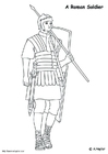 Página para colorir soldado romano