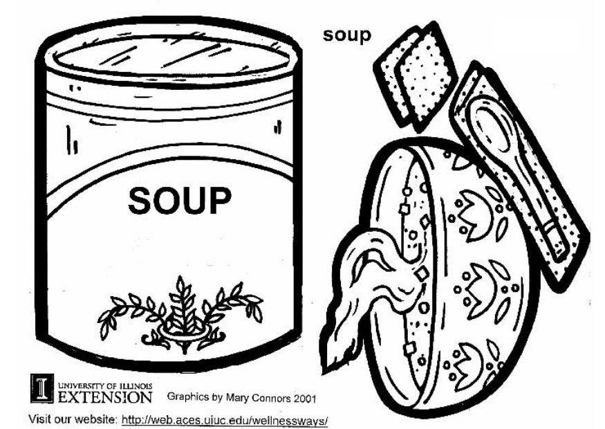 Página para colorir sopa