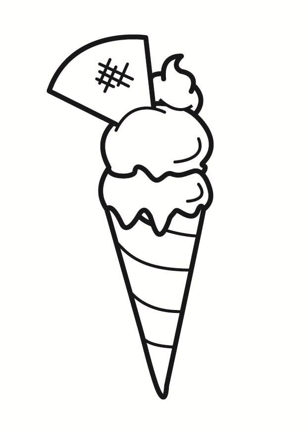 Página para colorir sorvete 